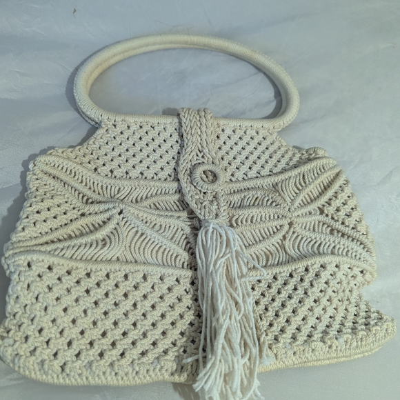 no brand Handbags - Elegant Cream Macrame Handbag